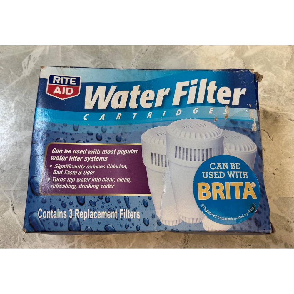 Rite Aid Water Filter Cartridges Fits Brita Systems 3 Pack Replacement Filters